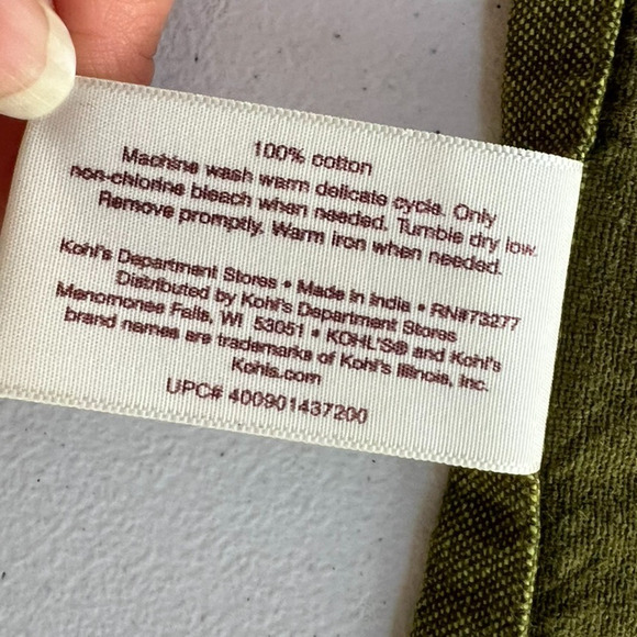 Sonoma Life+Style Solid Cotton Napkins Set Of 4 Olive Green Color - Picture 6 of 7